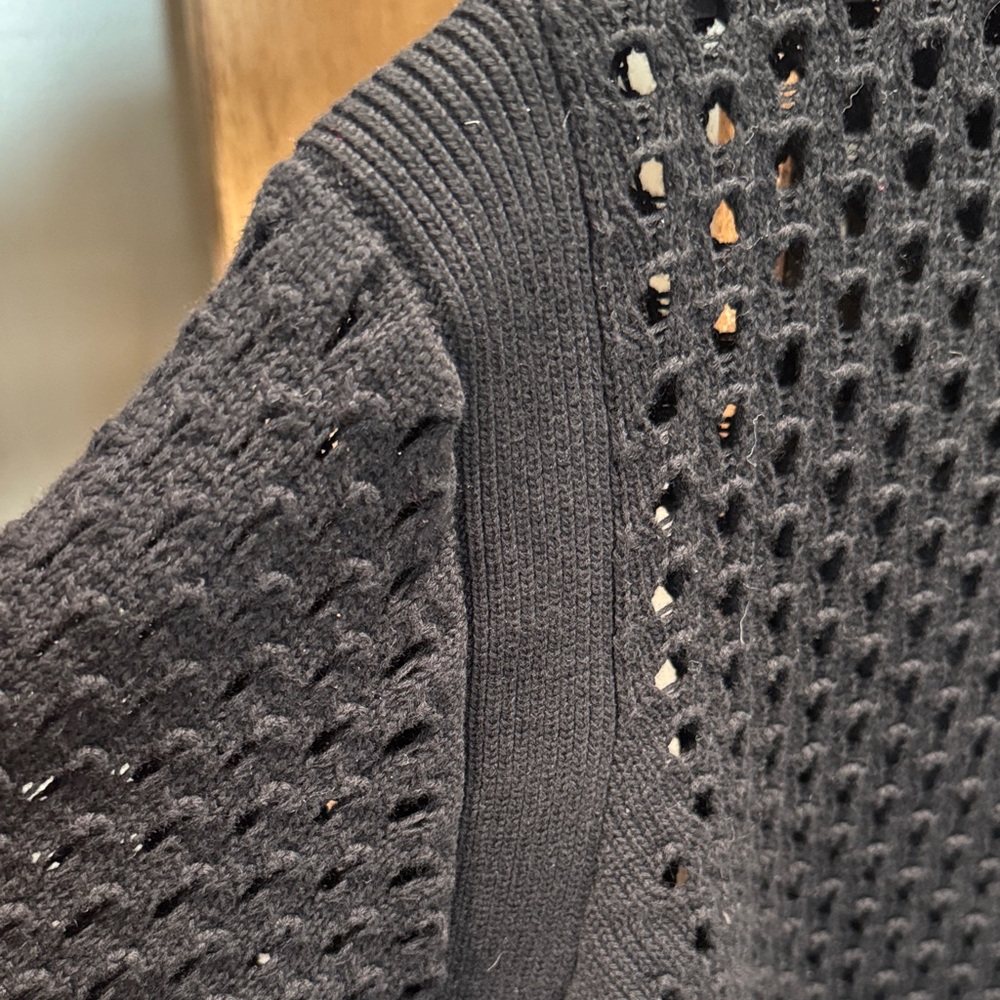 Varley Black  Open-Knit Crew Neck Sweater - Picture 4 of 6